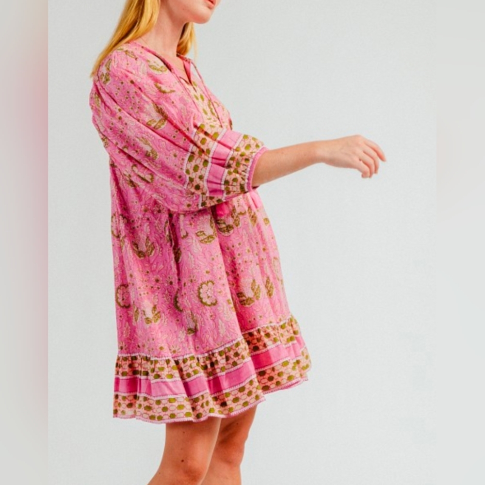 Cleobella Magdalena Mini Dress Wildflower $198 Large - Picture 3 of 10